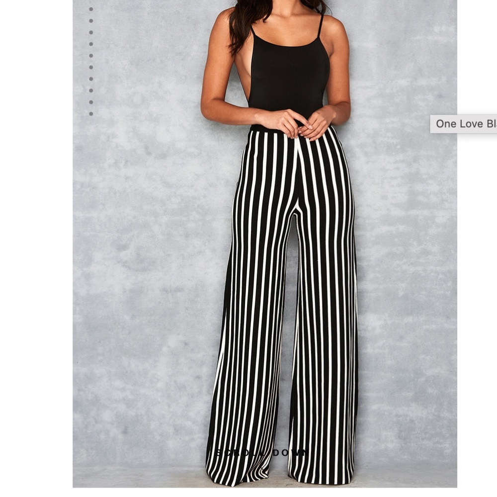 Mistress Rocks, 'One Love' Black And White Trousers, Size L